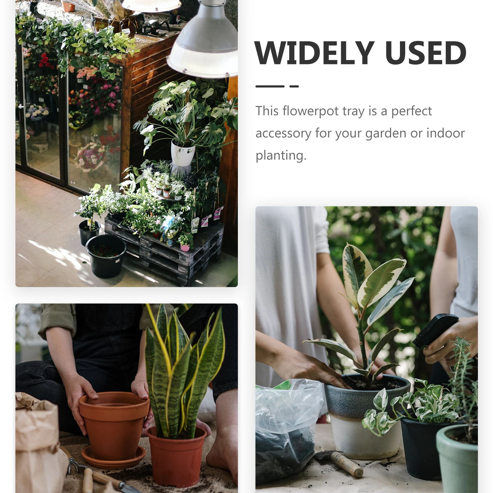 

Heavy Duty with Wheels Rolling Plant Bases Durable PP Material Flowerpot Tray Rolling Trolley for Planters