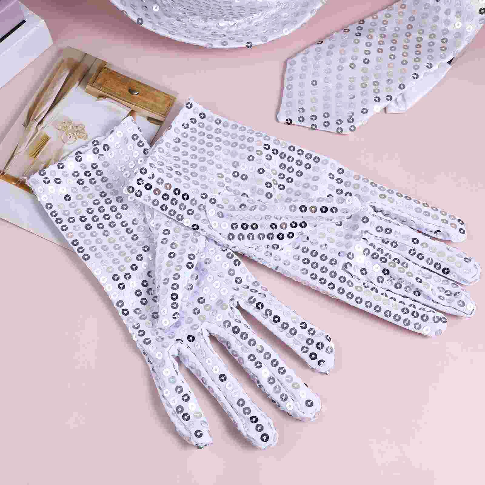 Party Supplies Caps for Men Sequins Dance Costume Accessories Jazz Ties Performance Mens Gloves