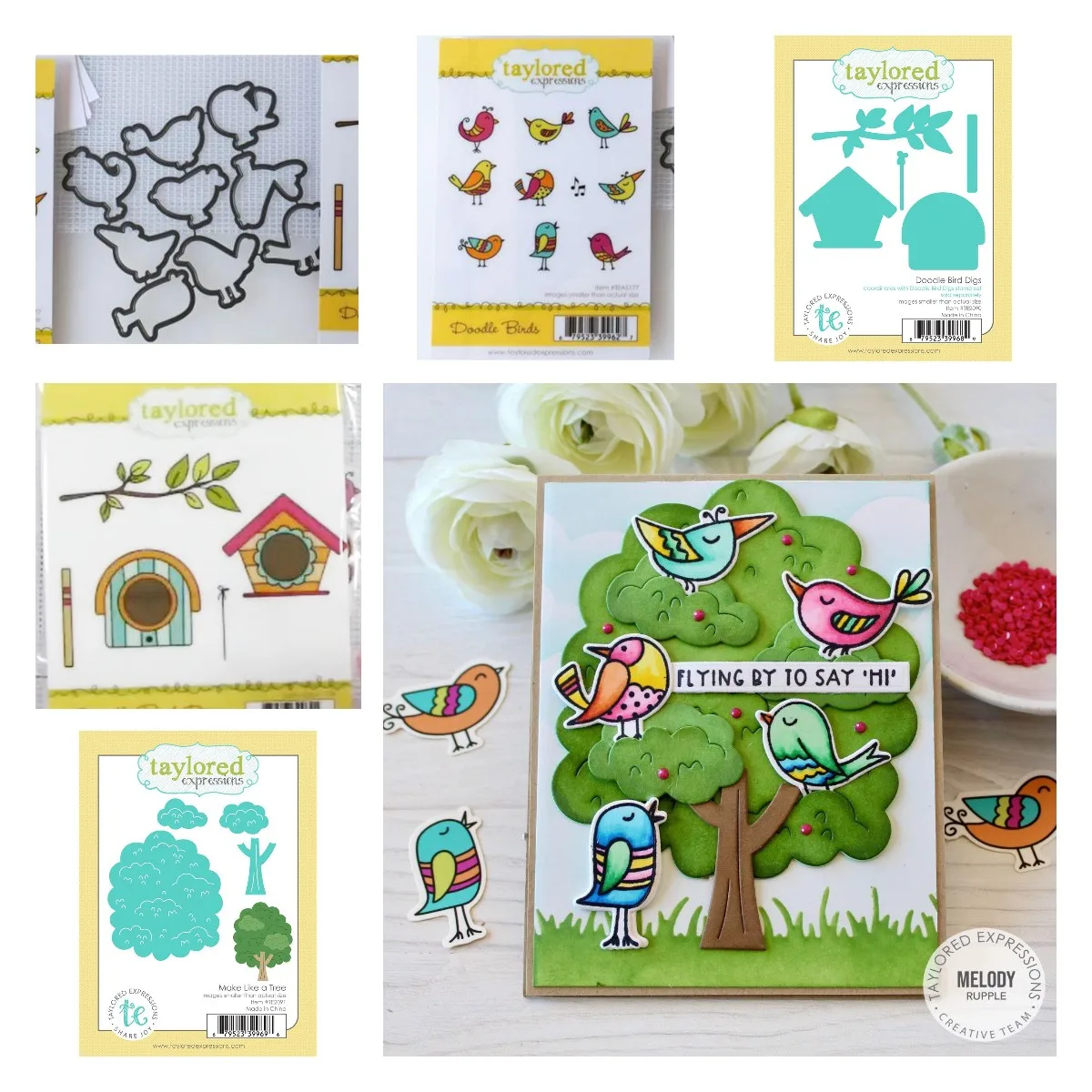 

Bird and Tree Metal Cutting Dies and Clear Stamps for DIY Arbor Day Greeting Card Scrapbook Decorative Embossing Crafts