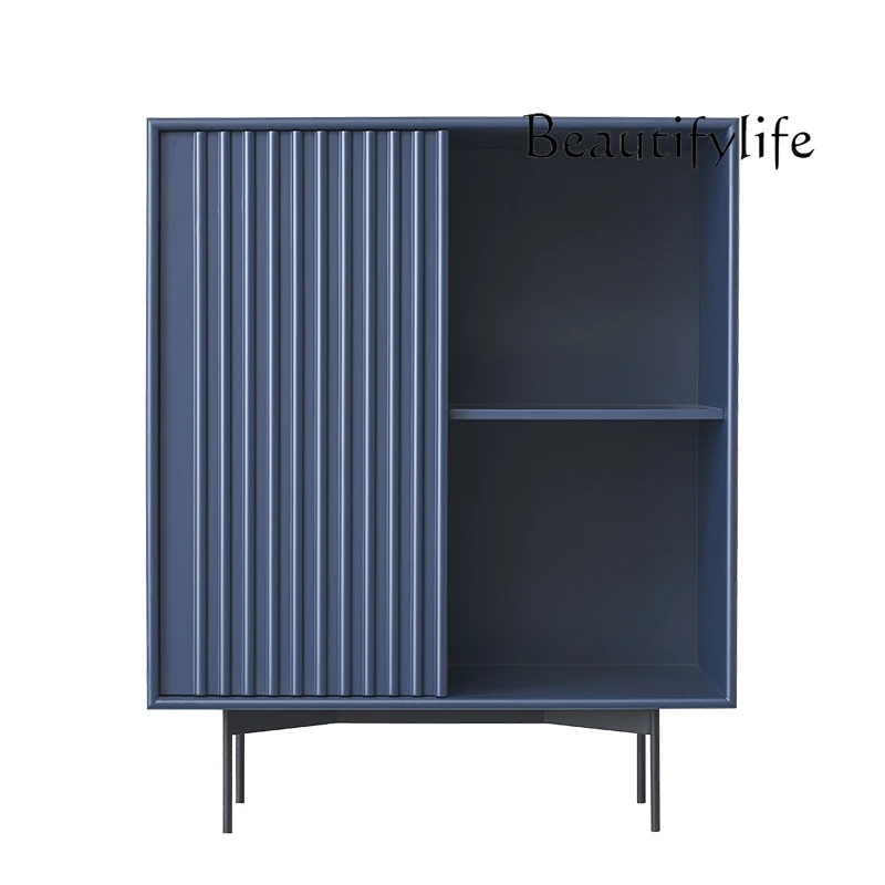 

Simple Sideboard Cabinet Dark Blue Art High Cabinet Nordic and Japanese Style Entrance Cabinet Restaurant Home