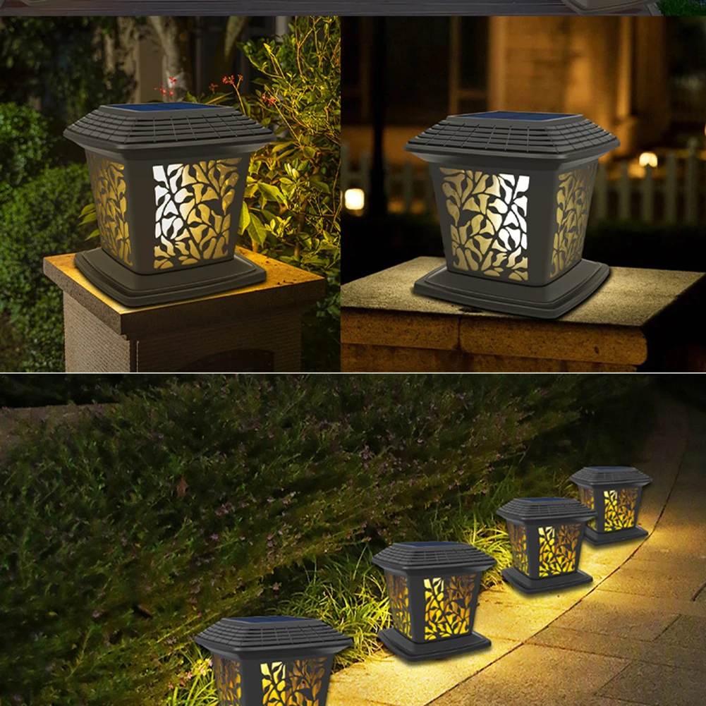 Solar Post Cap Lights Outdoor Bright LED Light With 2 Levels Adjustable Brightness Deck Solar Powered For Garden Patio Porch