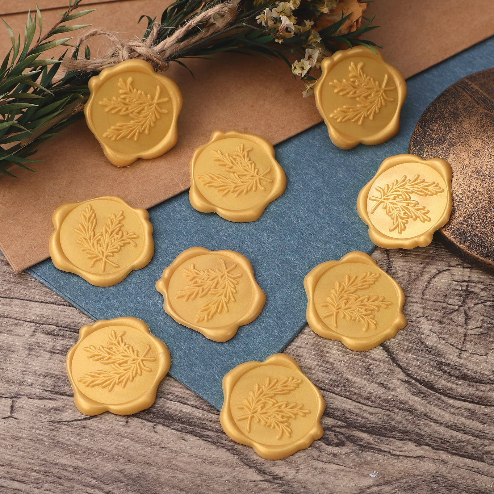 

50 Pcs Seal Sticker Envelope Stickers Self-adhesive Envelopes Number Wax Resin Letter