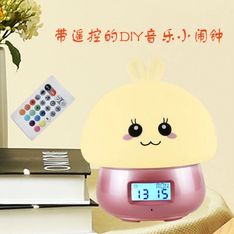 Cartoon Party Alarm Clock Soft Silicone Led Smart Applet Alarm Clock Student Bedside Sleep Mini Soft Lighting Sleep Light Toys