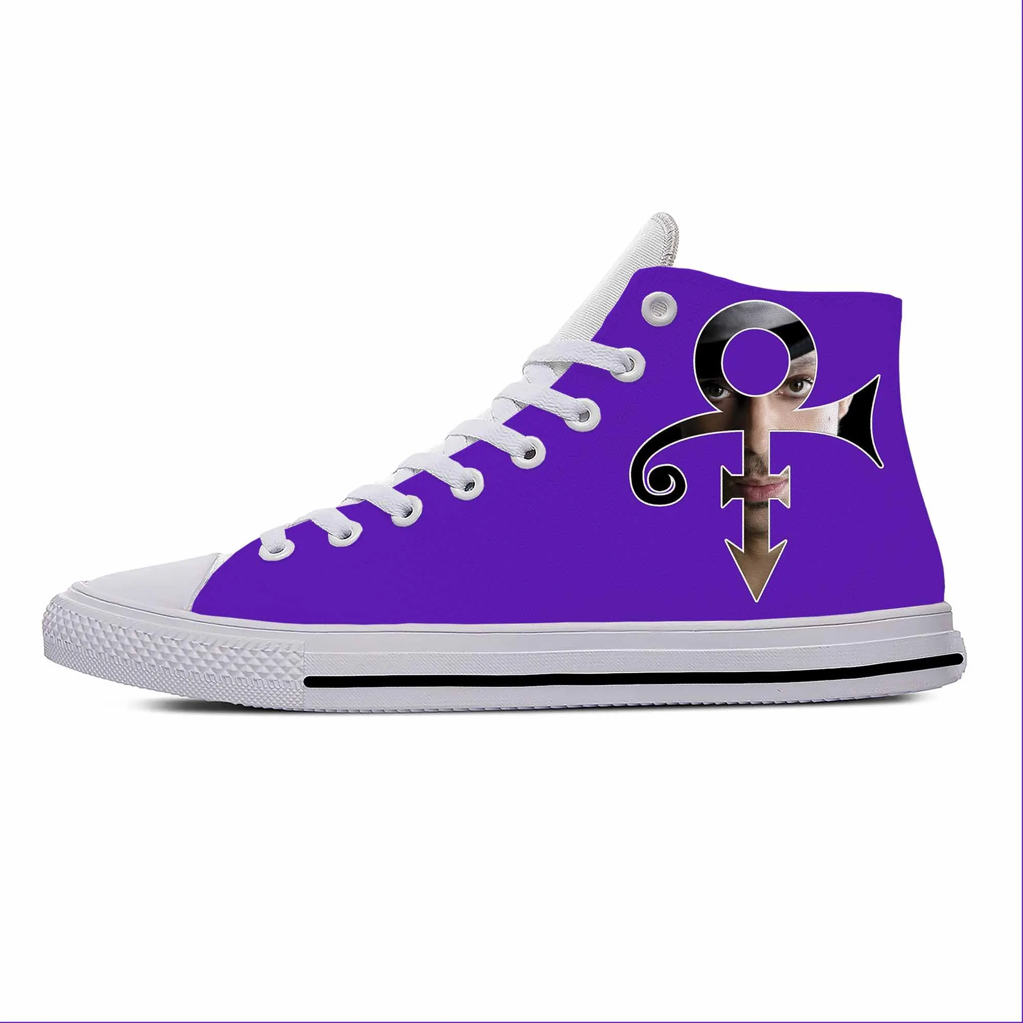 Hot Cool Singer Prince Symbol Rogers Nelson Purple Rain Casual Cloth Shoes Lightweight Men Women Sneakers High Help Board Shoes