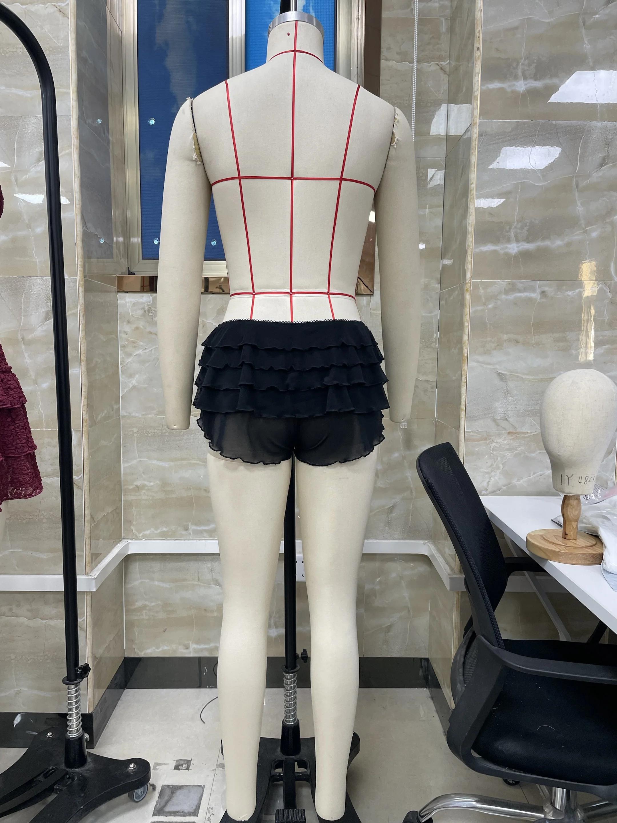 

Женские многослойные шаровары с рюшами и бантом, мини-шорты с низкой посадкой для платьев, летняя одежда