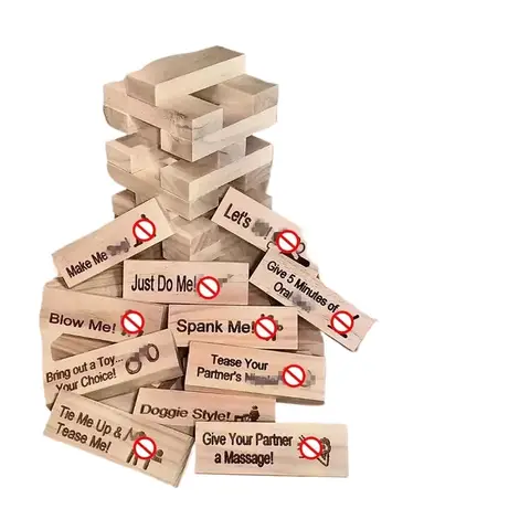 48 PCS Block Tower Game Couple Activities Date Night Ideas Valentine Tumbling Tower Stacking sexx Game For Couples Night Party