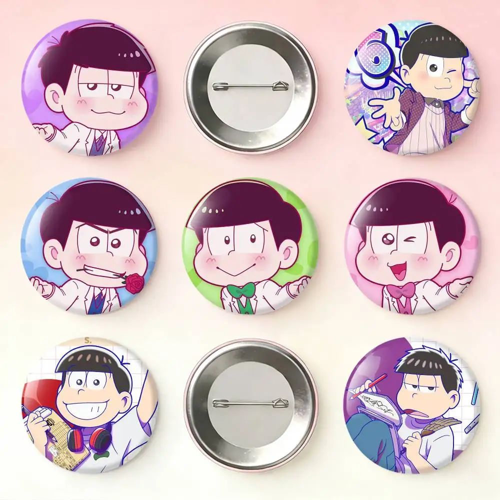 

O-Osomatsu Comics S-San Laser Badge Applicable For Backpack Clothes Hats Decor Creative Accessories