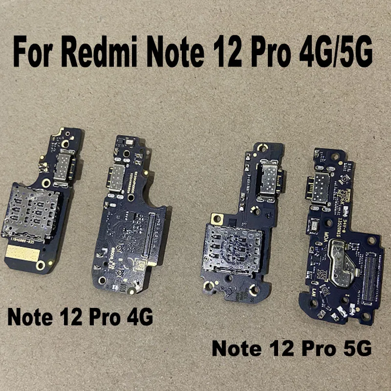 For Xiaomi Redmi Note 12 Pro 4G 5G Fast USB Charging Dock Port Mic Microphone Connector Board Flex Cable Repair Parts Global