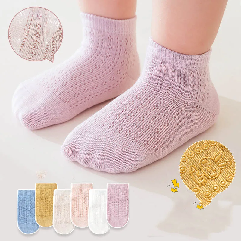 6Pairs/Lot Toddler Kid Girls Sock Korean Rabbit Print Babys Girls Anti-slipping Socks Soft Breathable Indor Non-slip Floor Socks
