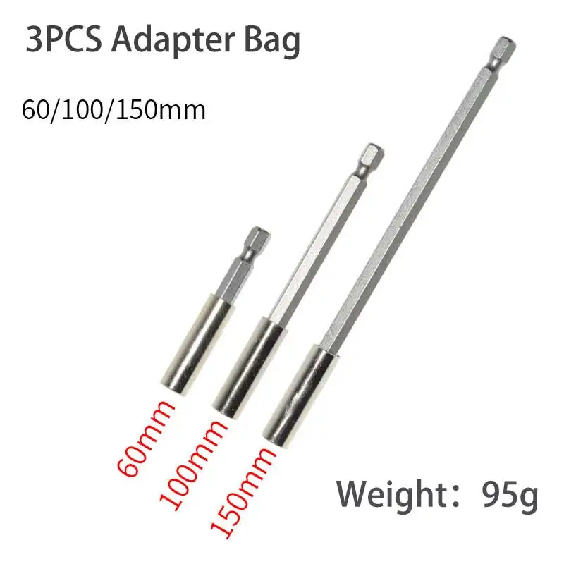 DIYWORK 1/4 "60/100/150mm sześciokątny magnetyczny uchwyt na bity trwałe przedłużenie wiertarka Adapter tulei śrubokrętów