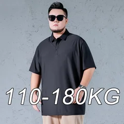 1XL-7XL Plus Size Mens POLO Shirt Casual Ice Silk Seamless Short-sleeved High-quality Polo T Shirt for Men