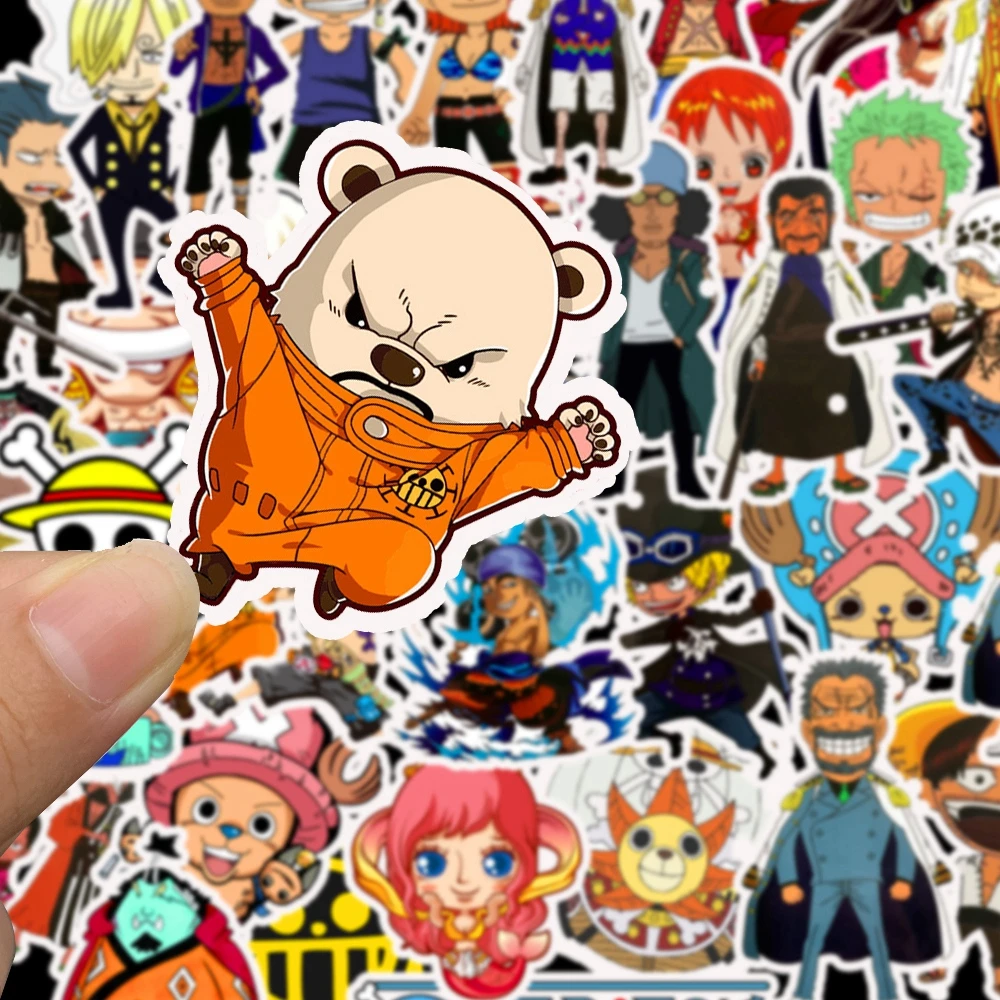 50pcs ONE PIECE Stickers Cartoon Anime Cool Laptop Phone GuitarSkateboard Decoration Graffiti Sticker Kids DIY Decal Gift Toy