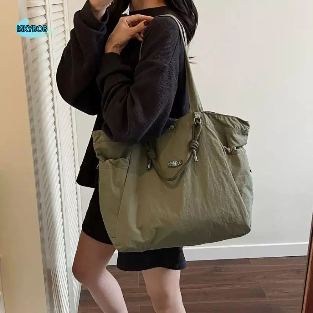 

Portable Casual Nylon Tote Bag Nylon Rope Large Capacity Lightweight Eco Bag Handbag Korean Style Nylon Shoulder Bag Student