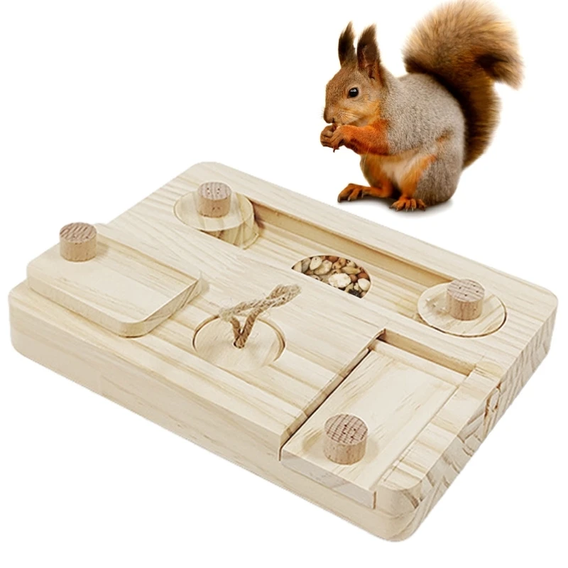 Mangeoire à nourriture pour Hamsters, jeu Puzzle en bois, planche d'alimentation pour lapins, cochons d'inde, Chinchillas,