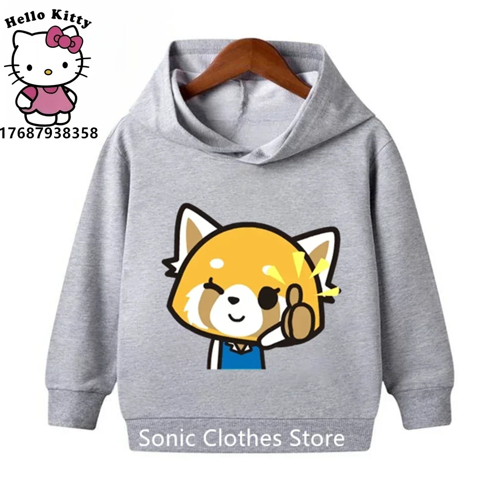 Fashion Children Aggretsuko Hoodie Kids Sweatshirt Baby Boys Girls Cartoon Pullovers Kids Autumn Clothes Sanrio Hoodies