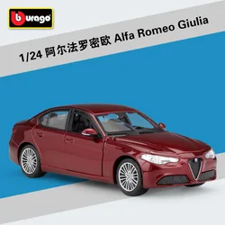 Bburago 1:24 Alfa Romeo Giulia alfa Red Blue Sport Car Static Simulation Diecast Alloy Model Car B166