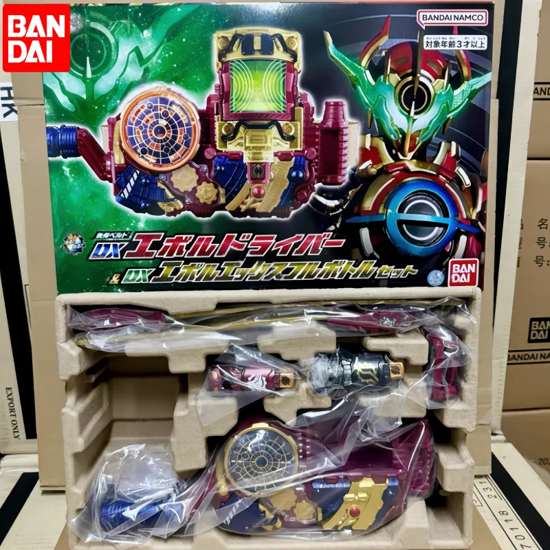 

Оригинальный Bandai Kamen Rider Evol Driver X, полный набор бутылок, сборка Dx Evol, экшн, аниме-фигурка, модель, коллекция игрушек, подарки на складе