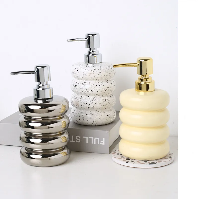 Splash Ink In Circles Ceramic shampoo bottle Drain Soap Box The bathroom Gargle cup Soap Dispenser Household Soap Tray Ornament