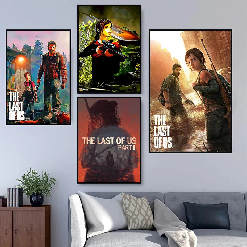 The Last of Us Part II -Game Poster Joel - Ellie HD Print Canvas Painting Wall Art Picture for Club Living Gamer Room Home Decor