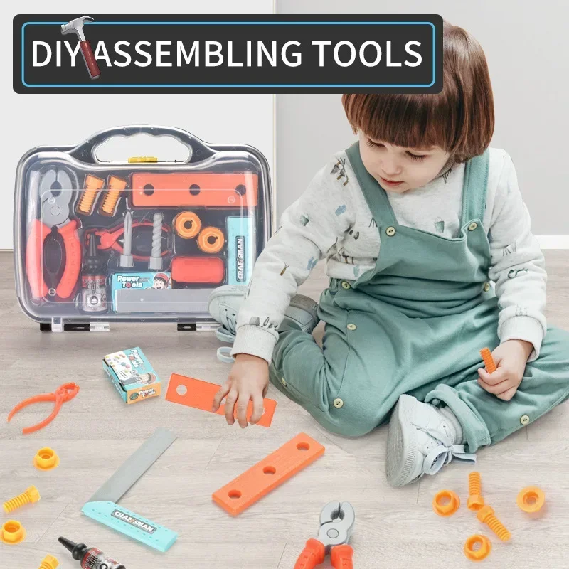 Kinder Spielzeug Werkzeuge Kit Kinder 13 Stück Toolbox Set Diy Pretend Spielen Spielzeug Reparatur Werkzeug Bau Pädagogisches Spielzeug für Jungen mädchen