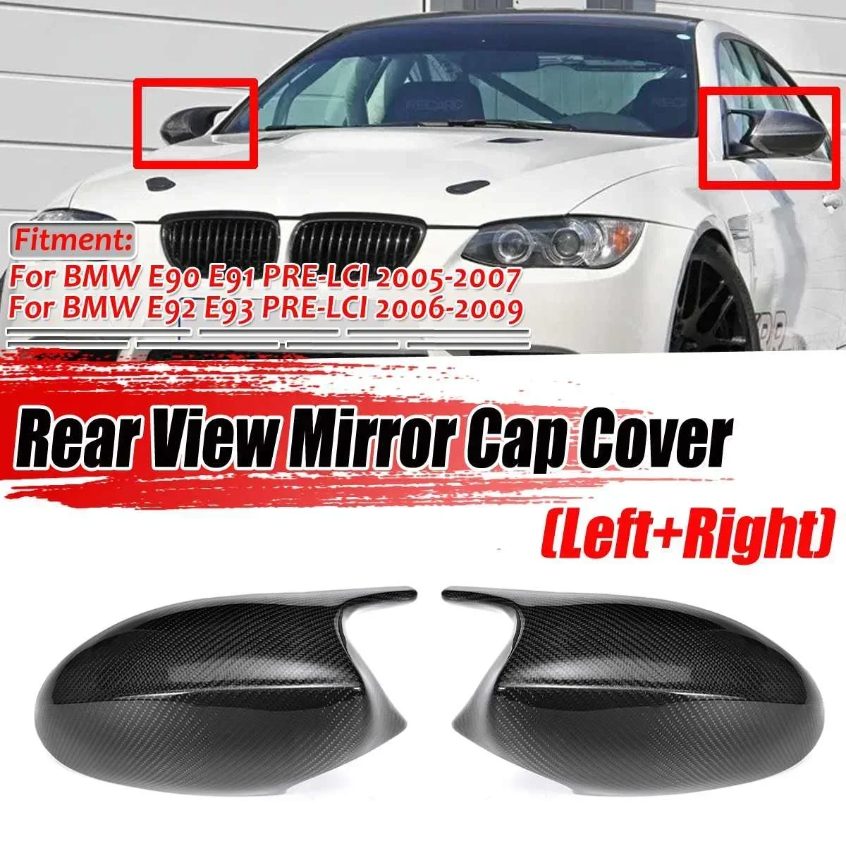 

Real Carbon Fiber E92 Side Mirror Cover For BMW E90 E91 2005-2007 E92 E93 2006-2009 E80 E81 E87 Rearview Mirror Cover Body Kit