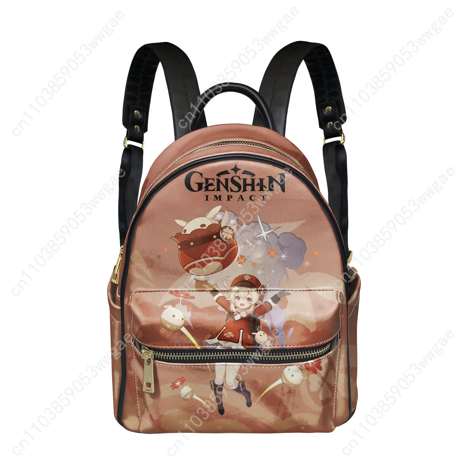 Genshin Klee Backpack Womens Mens Knapsack Custom Text Image Double Shoulder Bag Business Travel Bookbag Rucksack Gift Daypack