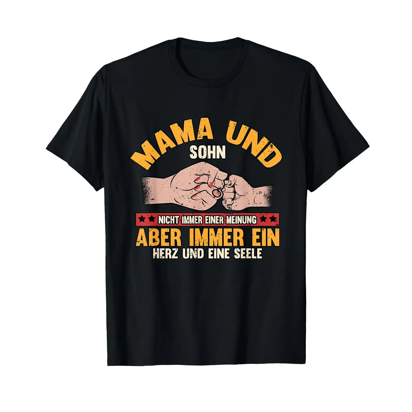 Funny Mama und Sohn nicht immer einer Meinung Slogan T Shirt German Language vintage Washed Top For Everyday Wear homme Soft