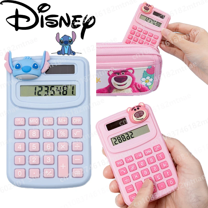 

New Disney Stitch Calculator Kawaii Large Button Electronic Computer for Students Math Calculation Stationery for Children