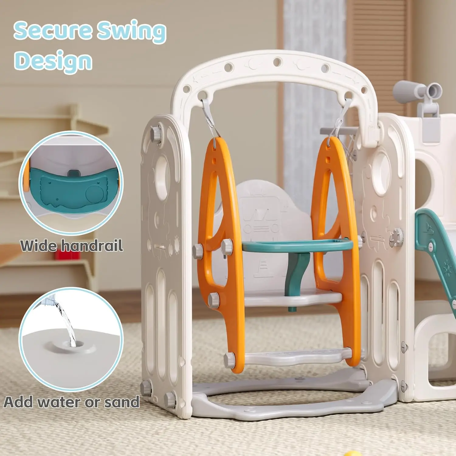 Toddler Slide Indoor Slide for Toddlers for Kids Indoor Slide Baby Plastic Play Slides with Basketball Hoop and Ball