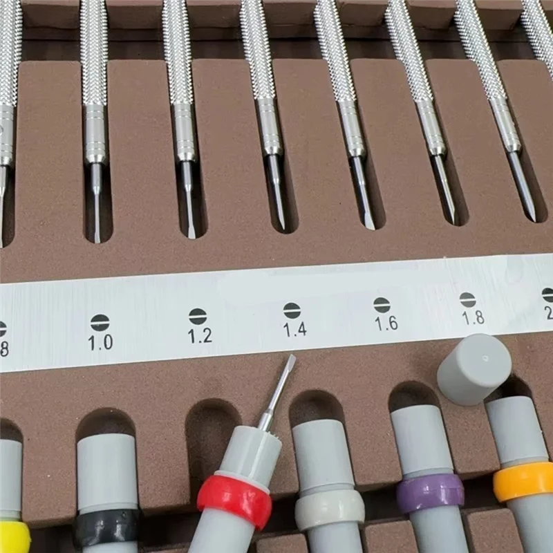 10PCS Watch Repair Screwdrivers With Weight Sleeves In Wooden Box-A79G