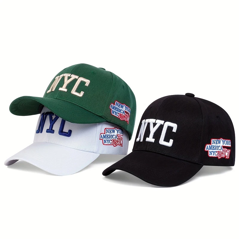 Unisex NYC Embroidery Baseball Caps Spring Autumn Outdoor Adjustable Casual Hats Sunscreen Hat