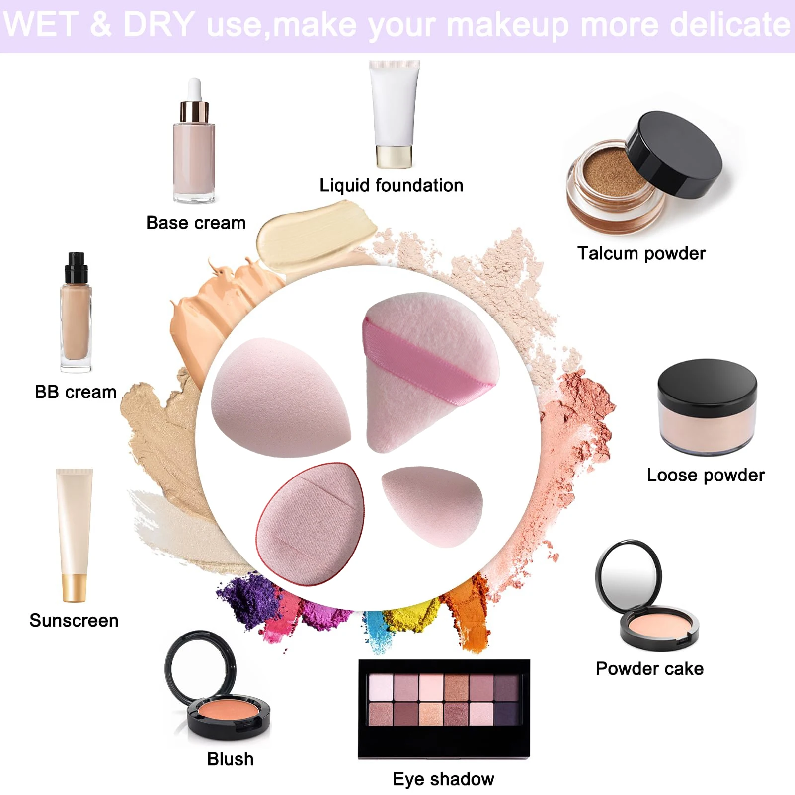 Juego de herramientas de maquillaje de 12 Uds., tamaño gigante, maquillaje suave, polvo de maquillaje de huevo, adecuado para Base de maquillaje, esquina, ajuste de maquillaje, maquillaje principiante