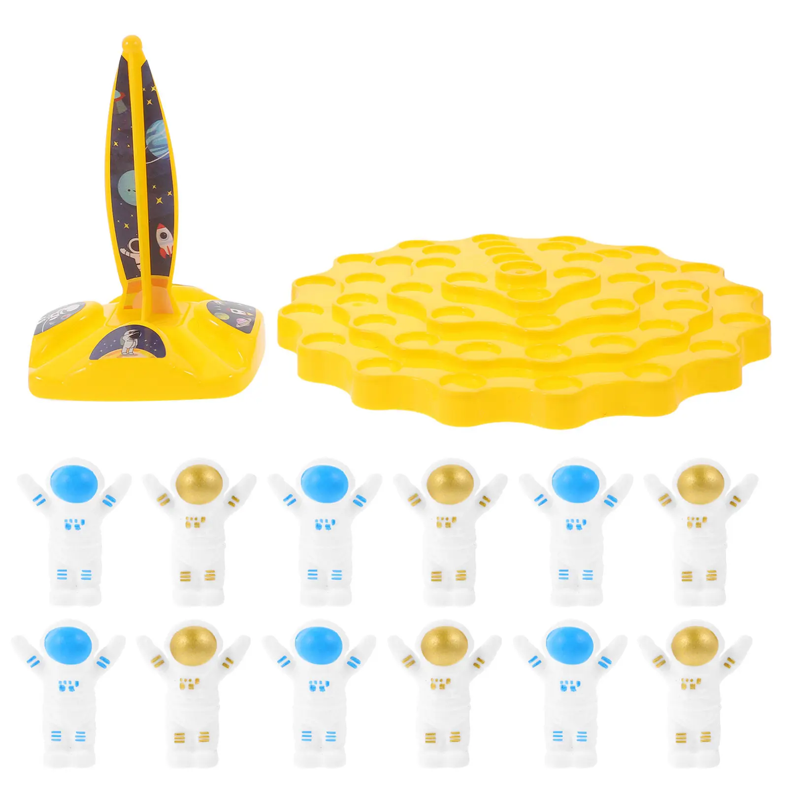 1 set di astronauti in equilibrio, sicuro per i bambini, gioco educativo di equilibrio, astronauta dei cartoni animati, giocattolo per l'apprendimento dei bambini