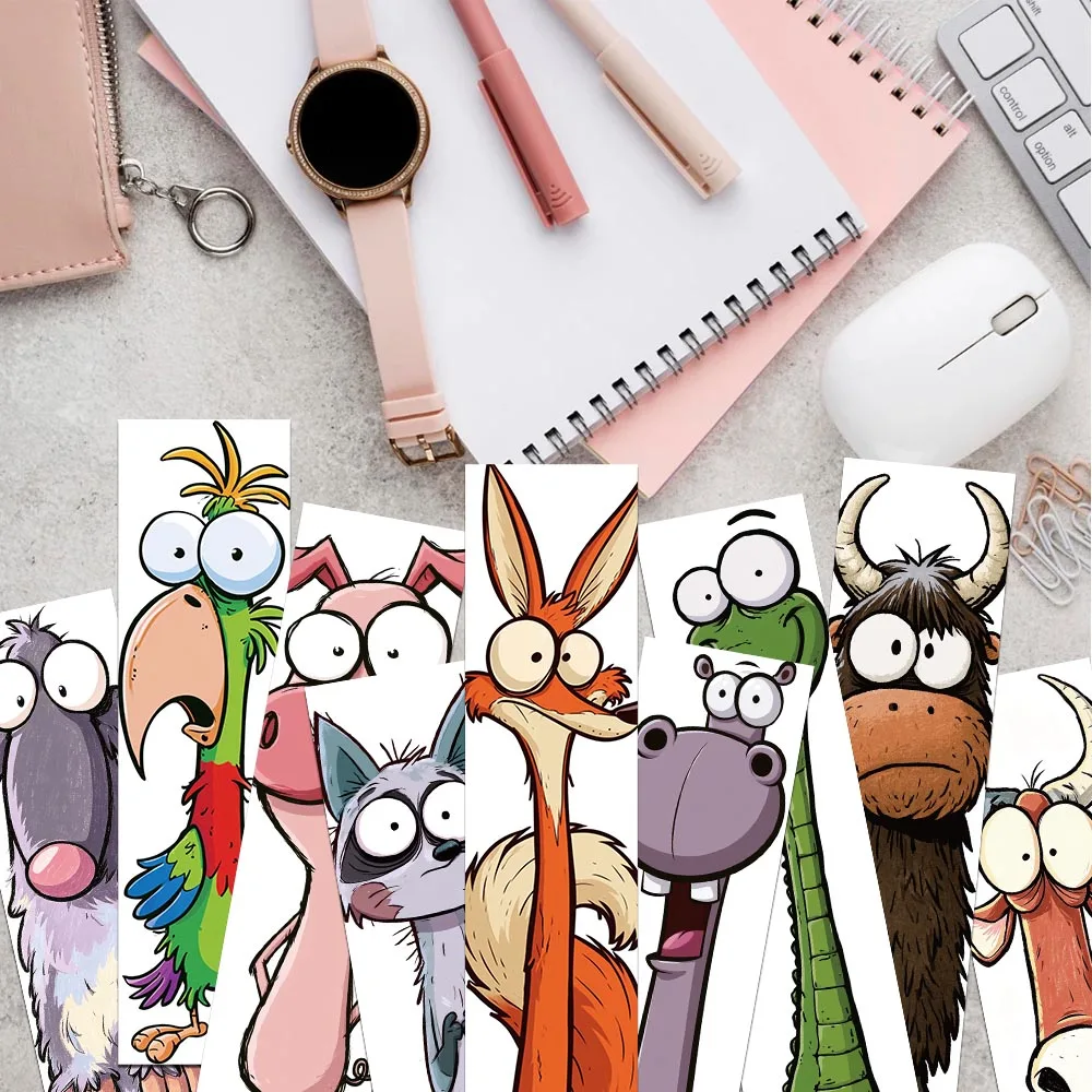 30pcs Cartoon Funny Animal Bookmarks Reading Pages Kawaii Reading Accessories For Books Tagged School Stationary Supplies Gifts