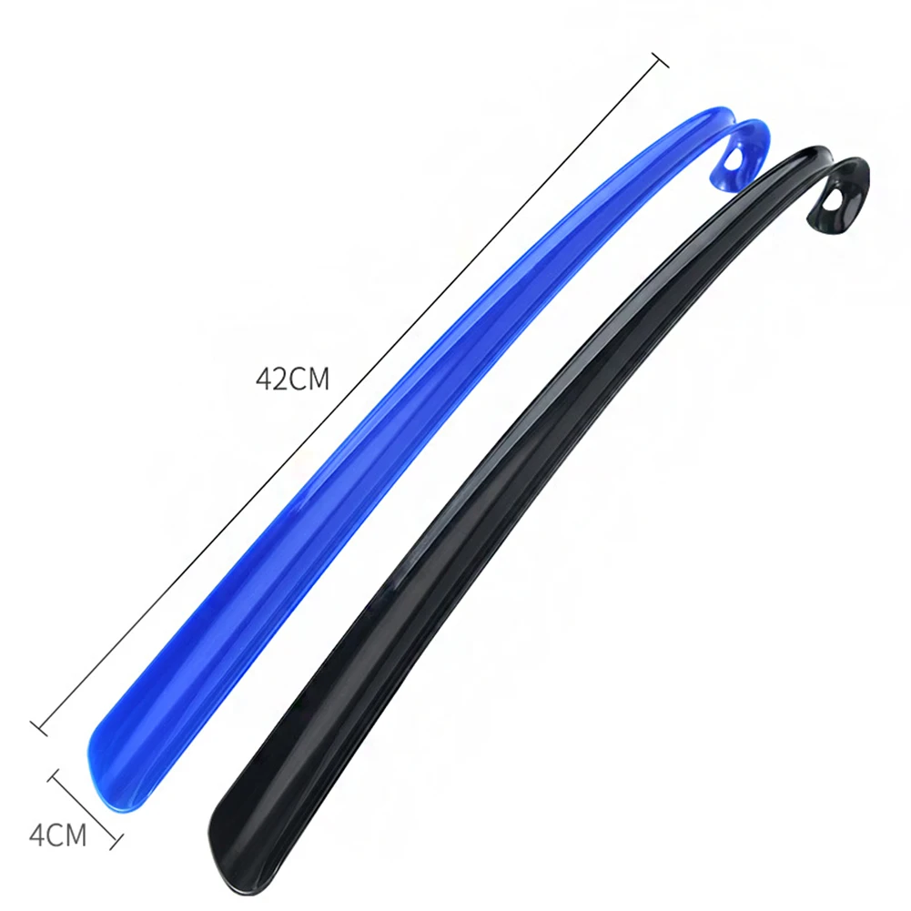 1 PC Shoe Accessories Plastic Long Shoehorn Plastic Shoehorn Long 42cm Shoe Lifter Curved Hook Design Lazy Man Shoes Portable