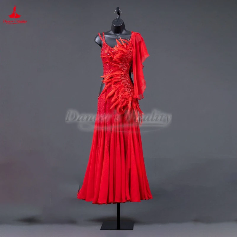 왈츠 폭스트롯 탱고 퀵 스텝 경쟁 의류 성인 여성 볼룸 댄스 사용자 정의 아메리칸 스타일 현대 빅 스윙 드레스