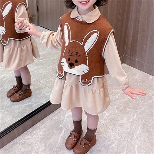 1 2 3 4 5 Years Old Child Girls Winter Dress Children Suit Dress Lovely Princess Dress Long Sleeve Doll Dress Vest 2Pcs Outfits AliExpress