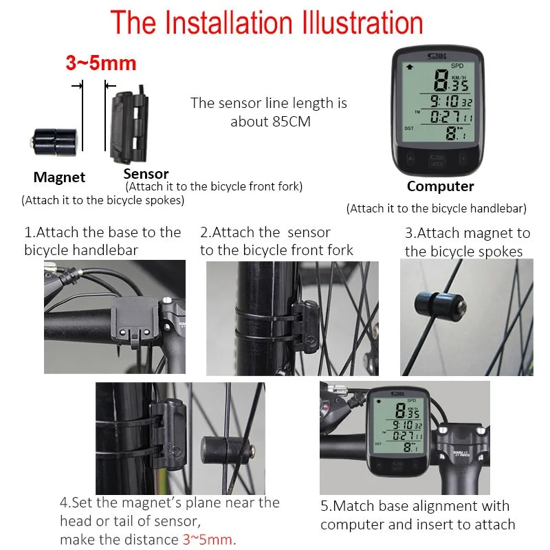 Waterproof Mini Bike Distance Counter Bike Speedometer Bicycle Computer Cycling Accessories