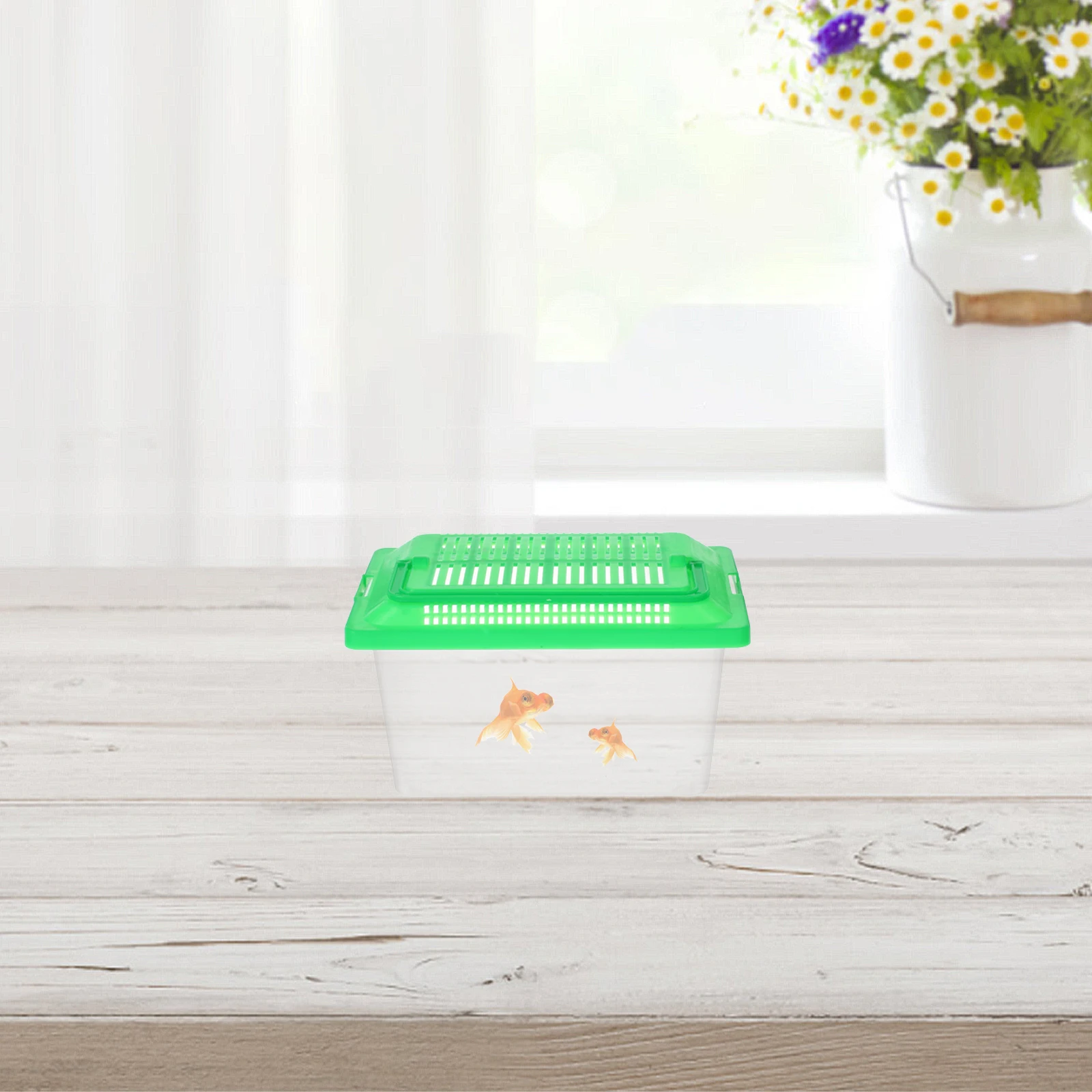 

Portable Fish Turtle Holder Pet Transport Box Transparent Plastic Aquarium Terrarium Hamster Cage Turtle Holder