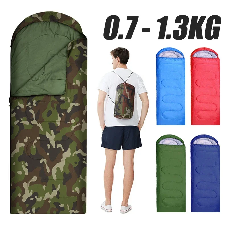 

0.7-1.3kg Outdoor Sleeping Bag Autumn Winter Spring Indoor Keep Warm Hoodedsleeping Bag Travel Camping Gear Hiking Rest Cover