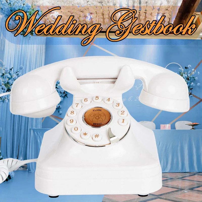 Retro audio message book phone wedding party voice blessing guestbook old-fashioned recording landline phone wedding gift