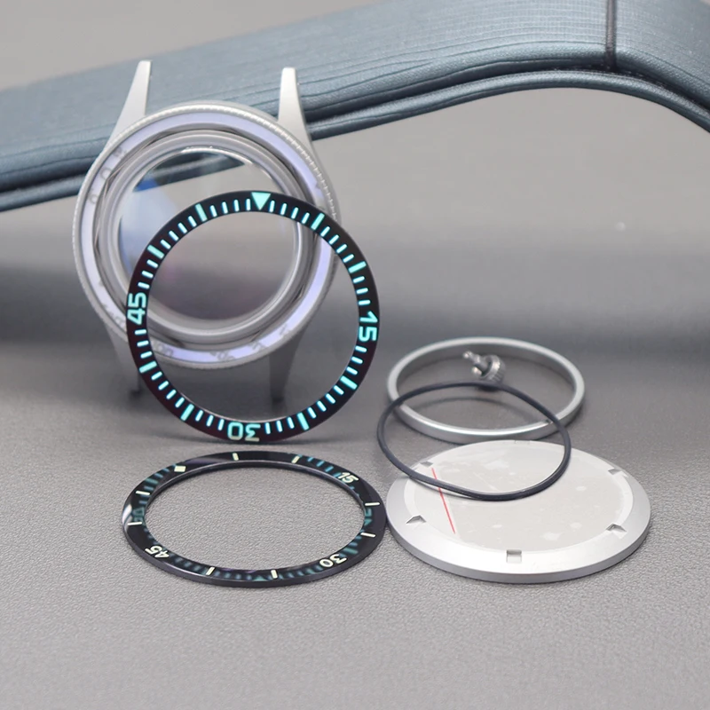 40mm High Quality Watch Case C3 Luminous Ceramic Bezel For Mod Retro First Year Fifty Seek Series NH34 NH35 NH36 NH38 Movt 10ATM