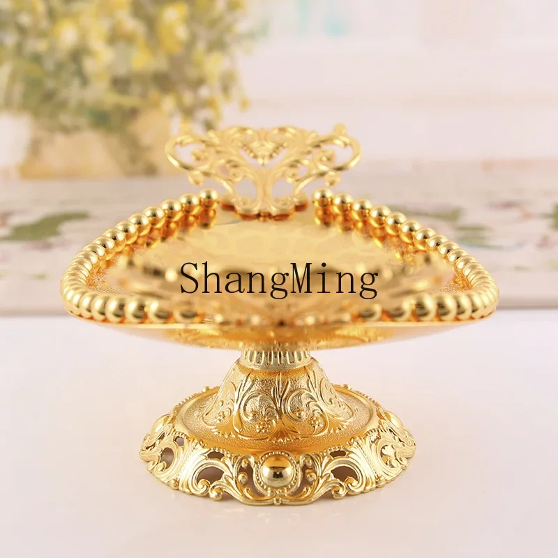 

CLL oval wrought iron home practical decoration fashion creative high-end fruit plate alloy modern simple handicraft