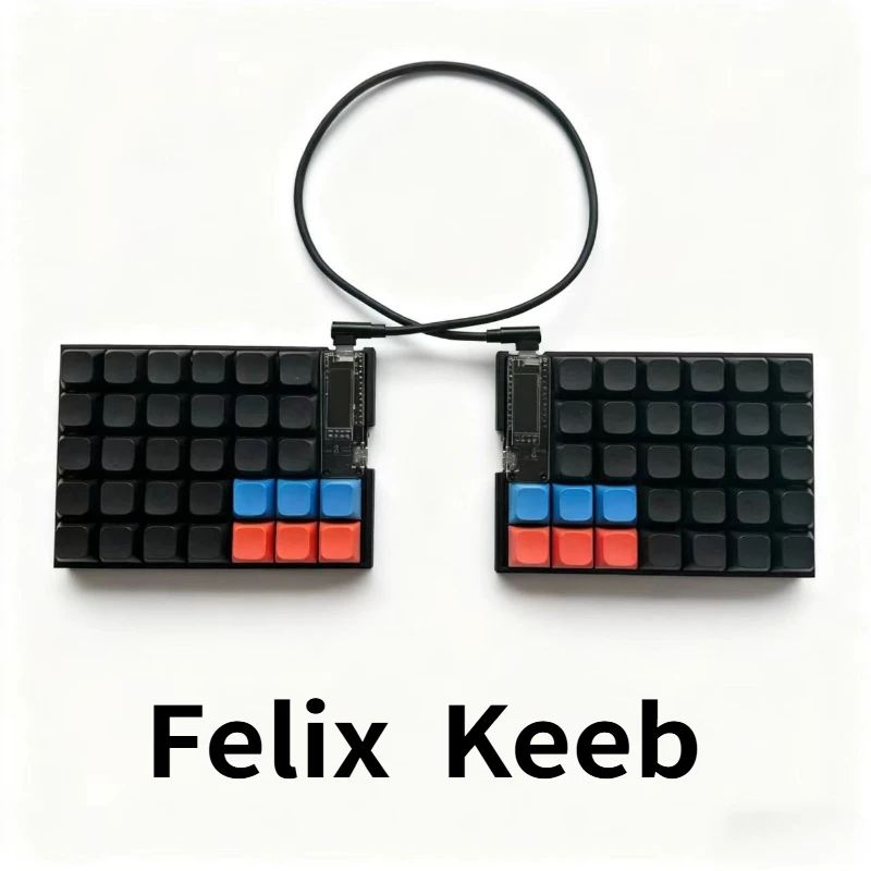 

FelixKeeb, 64-клавишная разделенная клавиатура Planck RP2040, Helix Hotswap с OLED-экраном, проводная одномодовая орто-клавиатура, эргономичная QMK/VIAL