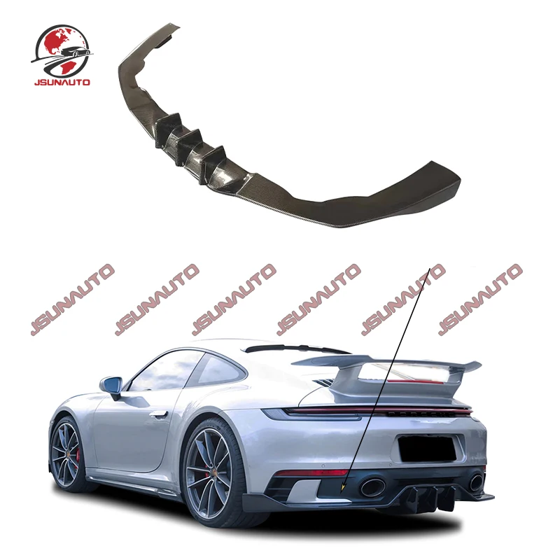 Carbon Fiber Rear Lip JS Style Bodykit Real Carbon Diffuser For 2019-2023 Porsche 911 992 Carrera Rear Bumper Lip Auto Parts