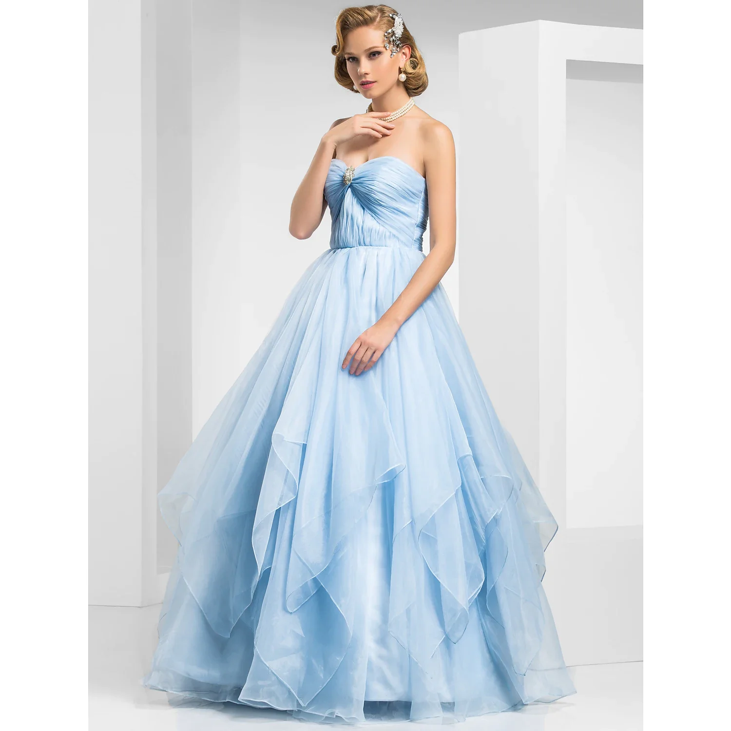 Alicerb Ball Gown Vintage Inspired Quinceanera Prom Dress Floor Length Sweetheart Organza 2022 Formal Evening Robes De Soirée