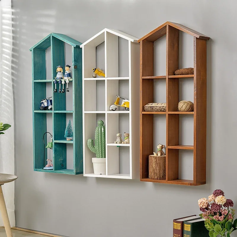 Creative solid wood shelf for wall decoration Living room bedroom wooden wall decoration wall hanging