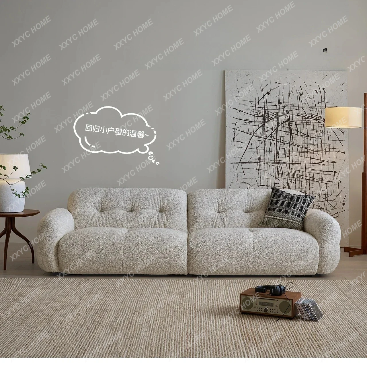 

Диван-облако, светлый французский кремовый стиль, современная простая гостиная, бархатный диван из ткани в стиле ретро со снежинками