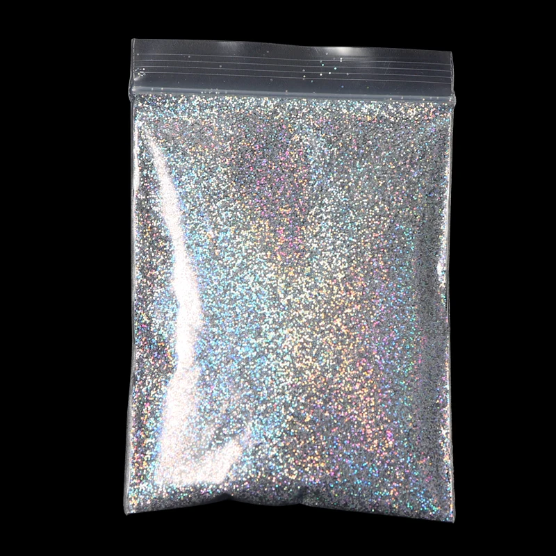 

silver Colorful Laser Holographic 0.2MM 1/128 fine Glitter Powder for nail decoration and others DIY Accessories