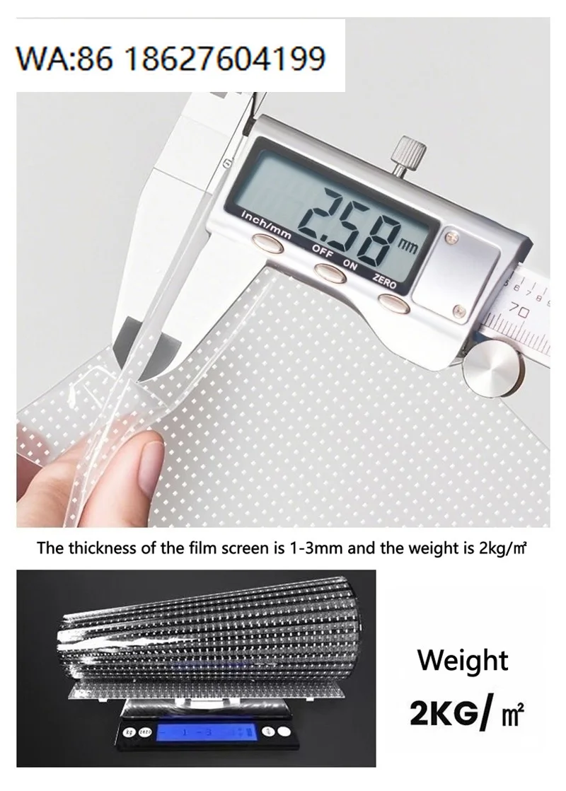 LED SignageFlexible Adhesive  Transparent Flexible Film Display Screen on Glass P6 Transparent  Screen for Shop Glass Wind